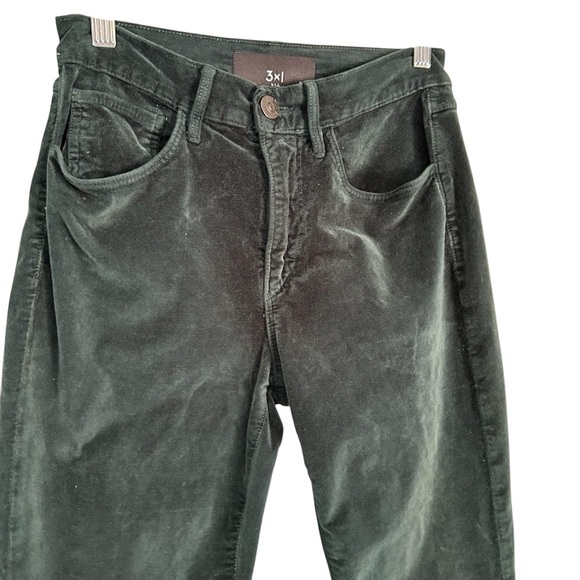 3 X 1 Green Velvet High Rise Straight leg Jeans Sz 25 - Picture 6 of 12